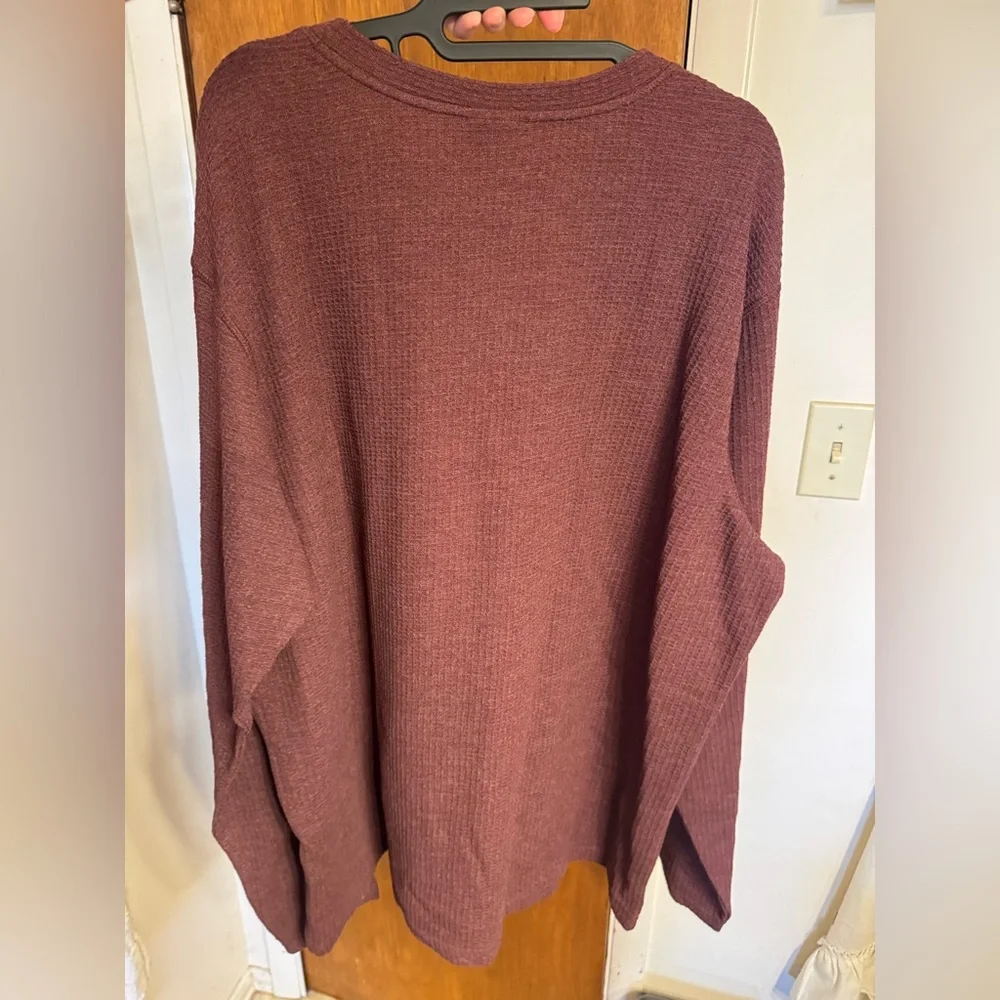 NWT Columbia Men's XXL Pine Peak Waffle Long Sleeve Henley Reddish/Brown - Picture 11 of 11
